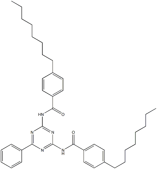 N,N'-(6-Phenyl-1,3,5-triazine-2,4-diyl)bis(4-octylbenzamide) 구조식 이미지