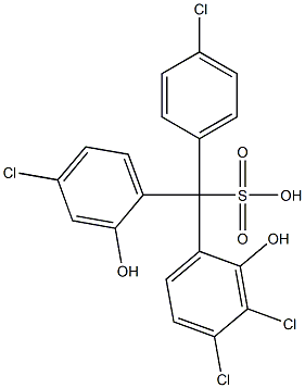 (4-Chlorophenyl)(4-chloro-2-hydroxyphenyl)(3,4-dichloro-2-hydroxyphenyl)methanesulfonic acid 구조식 이미지