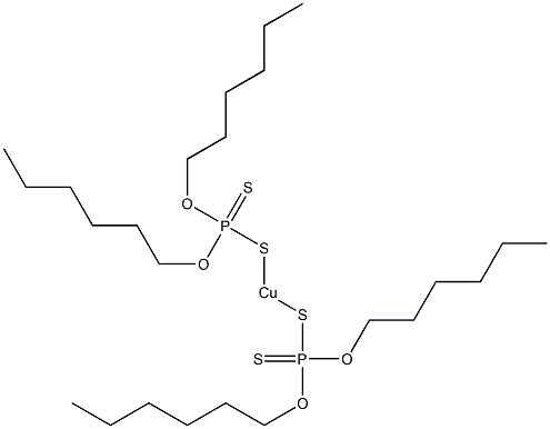 Bis[di(hexyloxy)phosphinothioylthio]copper(II) Structure