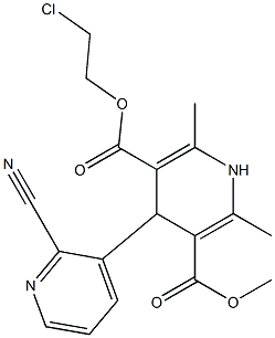 4-(2-Cyanopyridin-3-yl)-1,4-dihydro-2,6-dimethylpyridine-3,5-dicarboxylic acid 3-methyl 5-(2-chloroethyl) ester Structure