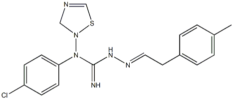 Dihydro-N-[(imino)[2-[2-(4-methylphenyl)ethylidene]hydrazino]methyl]-N-(4-chlorophenyl)-1,2,4-thiadiazol-2(3H)-amine 구조식 이미지