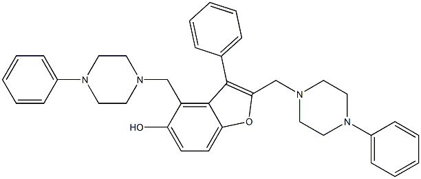 2,4-Bis[(4-phenyl-1-piperazinyl)methyl]-3-phenylbenzofuran-5-ol Structure