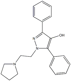 1-[2-(1-Pyrrolidinyl)ethyl]-3,5-diphenyl-1H-pyrazol-4-ol 구조식 이미지