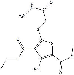 3-Amino-5-[(2-hydrazino-2-oxoethyl)thio]thiophene-2,4-dicarboxylic acid 4-ethyl 2-methyl ester Structure