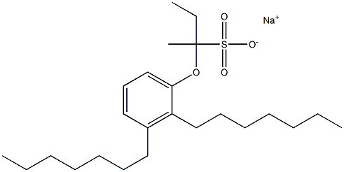 2-(2,3-Diheptylphenoxy)butane-2-sulfonic acid sodium salt Structure