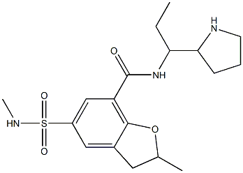 2,3-Dihydro-2-methyl-5-(methylaminosulfonyl)-N-[1-ethyl-2-pyrrolidinylmethyl]benzofuran-7-carboxamide Structure