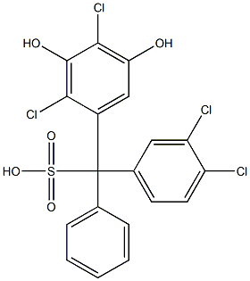 (3,4-Dichlorophenyl)(2,4-dichloro-3,5-dihydroxyphenyl)phenylmethanesulfonic acid Structure