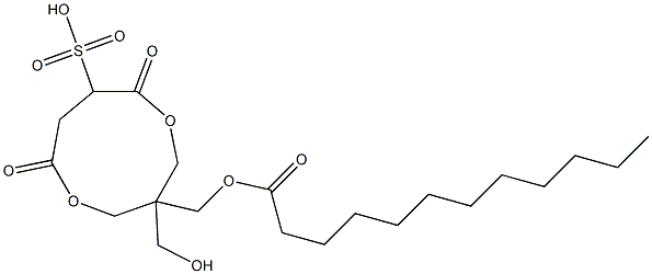 Lauric acid [1-(hydroxymethyl)-4,7-dioxo-6-sulfo-3,8-dioxacyclononan-1-yl]methyl ester 구조식 이미지