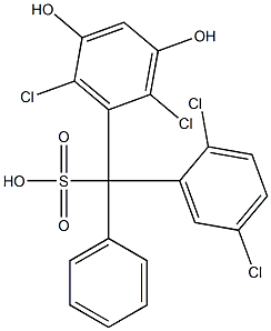 (2,5-Dichlorophenyl)(2,6-dichloro-3,5-dihydroxyphenyl)phenylmethanesulfonic acid 구조식 이미지
