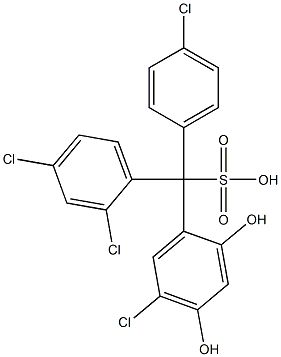 (4-Chlorophenyl)(2,4-dichlorophenyl)(5-chloro-2,4-dihydroxyphenyl)methanesulfonic acid 구조식 이미지