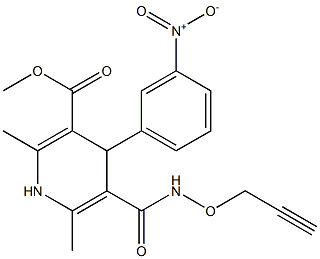 2,6-Dimethyl-4-(3-nitrophenyl)-5-[[[(2-propynyl)oxy]amino]carbonyl]-1,4-dihydropyridine-3-carboxylic acid methyl ester Structure