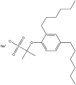 2-(2,4-Dihexylphenoxy)propane-2-sulfonic acid sodium salt 구조식 이미지