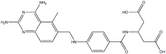 3-[4-[[(2,4-Diamino-5-methylquinazolin-6-yl)methyl]amino]benzoylamino]pentanedioic acid Structure