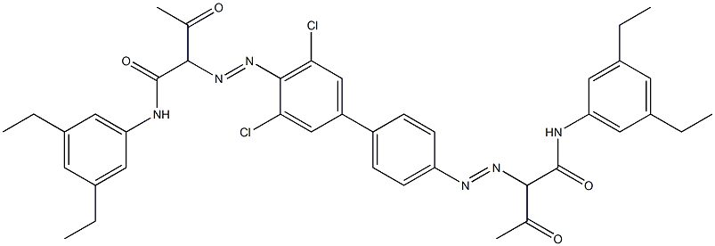 4,4'-Bis[[1-(3,5-diethylphenylamino)-1,3-dioxobutan-2-yl]azo]-3,5-dichloro-1,1'-biphenyl Structure