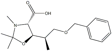 (4S,5R)-2,2,3-Trimethyl-5-[(1R)-2-benzyloxy-1-methylethyl]-4-oxazolidinecarboxylic acid 구조식 이미지