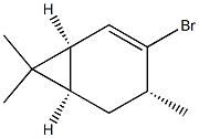 [1R,4R,6R,(+)]-3-Bromo-4,7,7-trimethylbicyclo[4.1.0]hepta-2-ene Structure