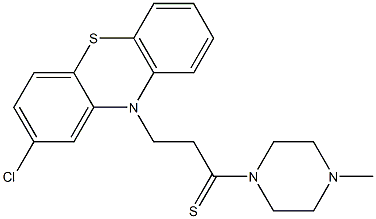 3-(2-Chloro-10H-phenothiazin-10-yl)-1-(4-methyl-1-piperazinyl)-1-propanethione 구조식 이미지