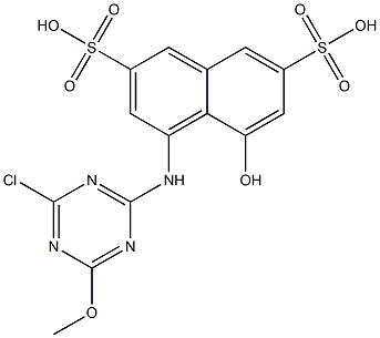 4-(4-Chloro-6-methoxy-1,3,5-triazin-2-ylamino)-5-hydroxy-2,7-naphthalenedisulfonic acid 구조식 이미지