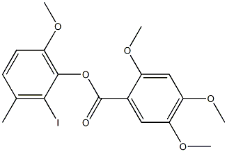 2,4,5-Trimethoxybenzoic acid 2-iodo-3-methyl-6-methoxyphenyl ester 구조식 이미지