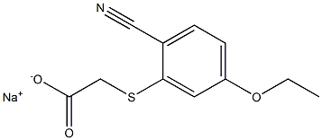(2-Cyano-5-ethoxyphenylthio)acetic acid sodium salt 구조식 이미지