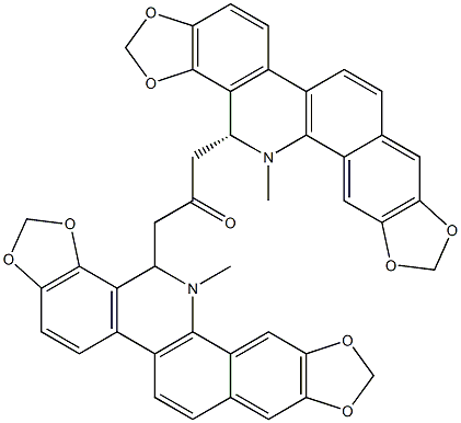 1,3-Bis[(14R)-13,14-dihydro-13-methyl[1,3]benzodioxolo[5,6-c]-1,3-dioxolo[4,5-i]phenanthridin-14-yl]-2-propanone Structure