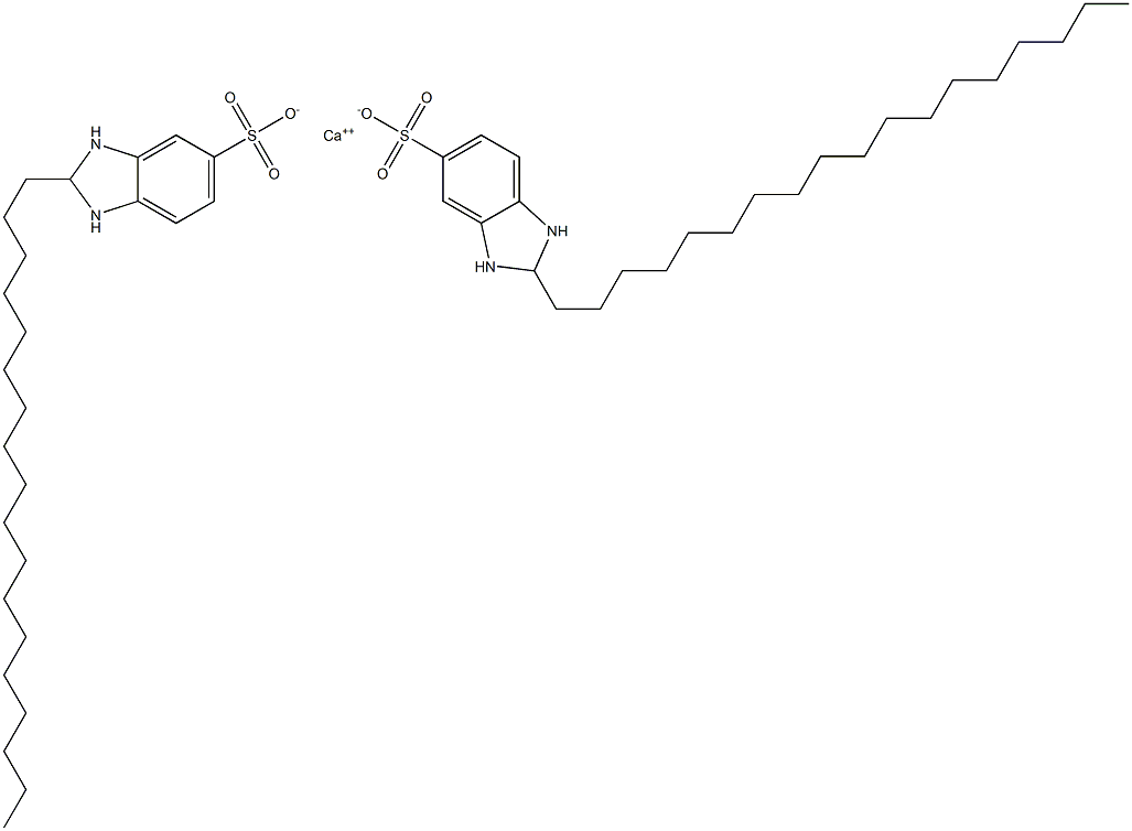 Bis(2,3-dihydro-2-octadecyl-1H-benzimidazole-5-sulfonic acid)calcium salt Structure