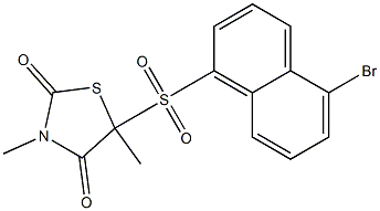 5-(5-Bromo-1-naphthalenylsulfonyl)-3,5-dimethylthiazolidine-2,4-dione 구조식 이미지