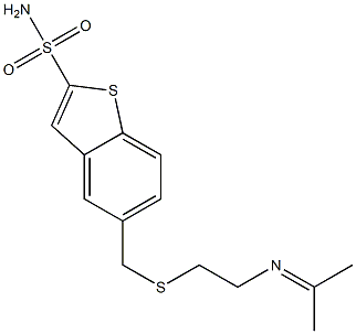 5-[[[2-(Isopropylideneamino)ethyl]thio]methyl]benzo[b]thiophene-2-sulfonamide 구조식 이미지