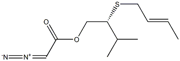 Diazoacetic acid [(R)-3-methyl-2-[(E)-2-butenylthio]butyl] ester Structure