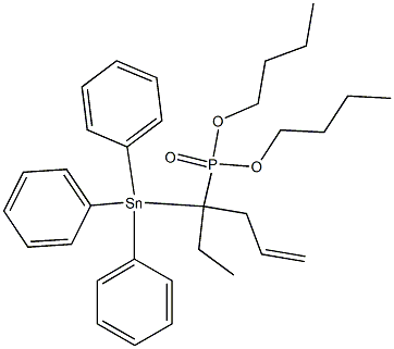 1-Triphenylstannyl-1-ethyl-3-butenylphosphonic acid dibutyl ester Structure