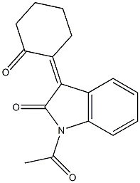 1-Acetyl-2,3-dihydro-3-(2-oxocyclohexylidene)-1H-indol-2-one 구조식 이미지