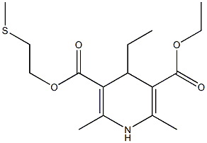 2,6-Dimethyl-4-ethyl-1,4-dihydropyridine-3,5-dicarboxylic acid 3-[2-(methylthio)ethyl]5-ethyl ester 구조식 이미지