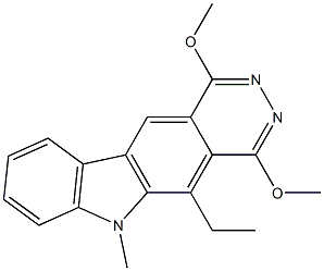 1,4-Dimethoxy-5-ethyl-6-methyl-6H-pyridazino[4,5-b]carbazole Structure