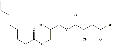 L-Malic acid hydrogen 1-(2-hydroxy-3-octanoyloxypropyl) ester 구조식 이미지