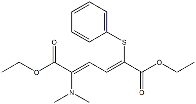 2-Dimethylamino-5-phenylthio-2,4-hexadienedioic acid diethyl ester 구조식 이미지