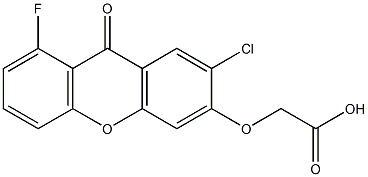 (9-Oxo-2-chloro-8-fluoro-9H-xanthen-3-yloxy)acetic acid Structure