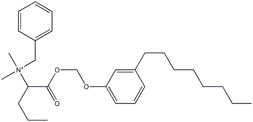 N,N-Dimethyl-N-benzyl-N-[1-[[(3-octylphenyloxy)methyl]oxycarbonyl]butyl]aminium 구조식 이미지