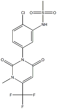 N-[2-Chloro-5-[[2,6-dihydro-3-methyl-2,6-dioxo-4-(trifluoromethyl)pyrimidin]-1(3H)-yl]phenyl]methanesulfonamide 구조식 이미지