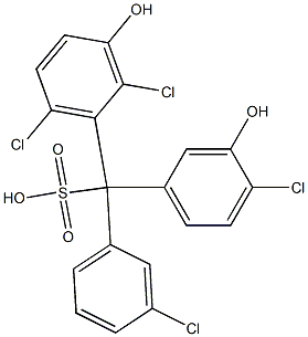 (3-Chlorophenyl)(4-chloro-3-hydroxyphenyl)(2,6-dichloro-3-hydroxyphenyl)methanesulfonic acid 구조식 이미지