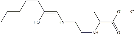 2-[N-[2-[N-(2-Hydroxy-1-heptenyl)amino]ethyl]amino]propionic acid potassium salt Structure