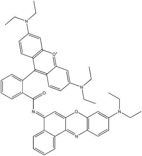 3,6-Bis(diethylamino)-9-[2-[[[9-(diethylamino)-5H-benzo[a]phenoxazin-5-ylidene]amino]carbonyl]phenyl]xanthylium Structure