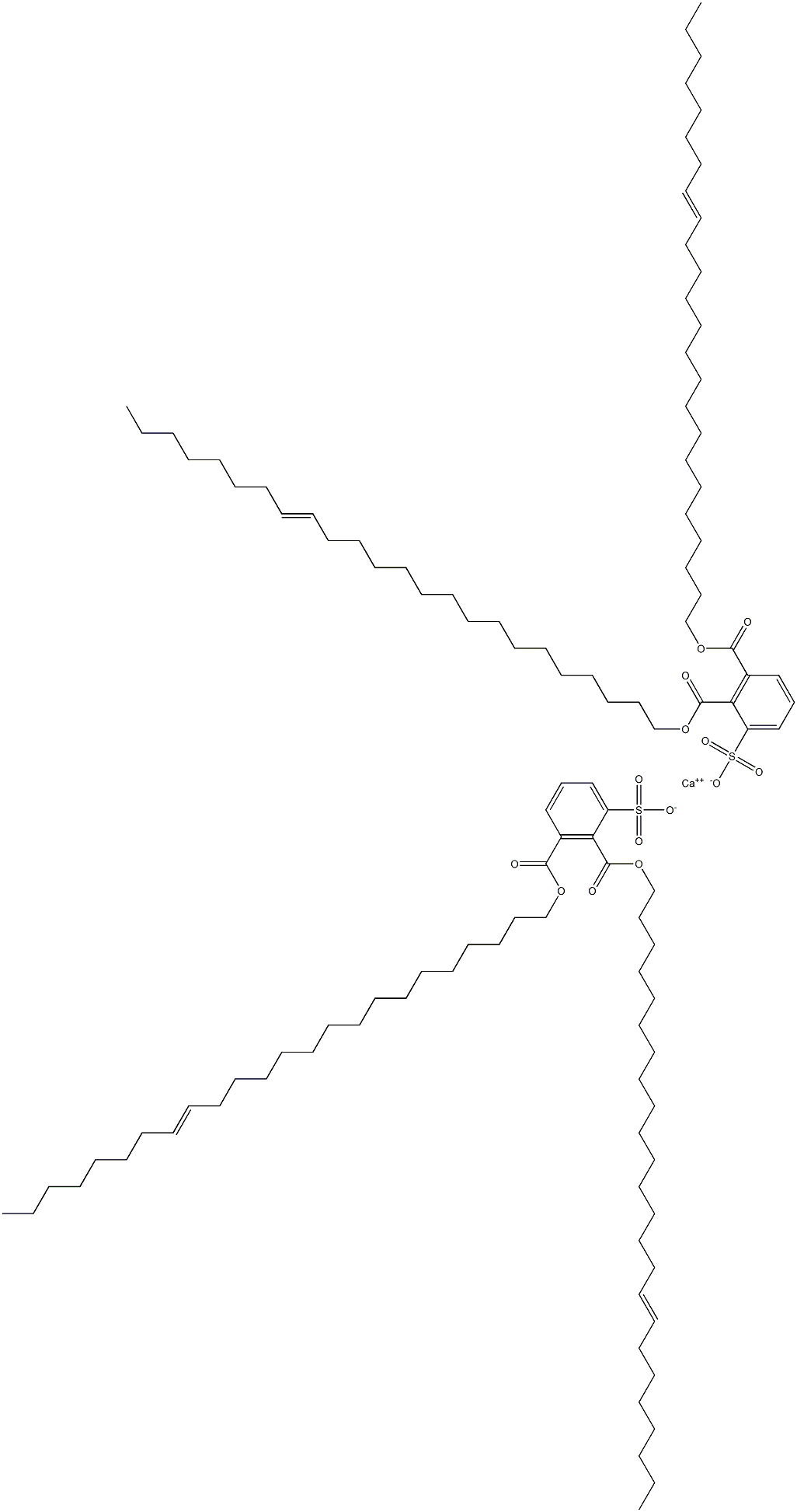 Bis[2,3-di(16-tetracosenyloxycarbonyl)benzenesulfonic acid]calcium salt Structure