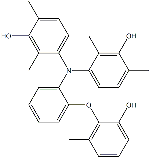 N,N-Bis(3-hydroxy-2,4-dimethylphenyl)-2-(2-hydroxy-6-methylphenoxy)benzenamine 구조식 이미지