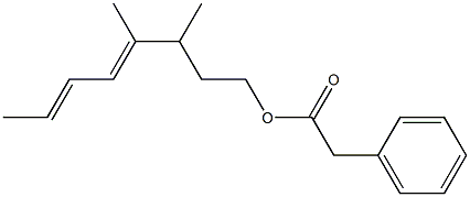 Phenylacetic acid 3,4-dimethyl-4,6-octadienyl ester Structure