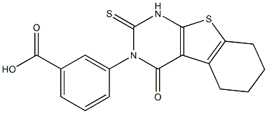 3-[(1,2,3,4-Tetrahydro-5,6-tetramethylene-4-oxo-2-thioxothieno[2,3-d]pyrimidin)-3-yl]benzoic acid 구조식 이미지