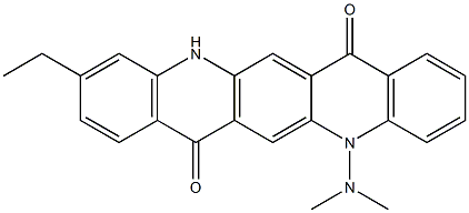 5-(Dimethylamino)-10-ethyl-5,12-dihydroquino[2,3-b]acridine-7,14-dione 구조식 이미지