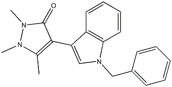 1,2,5-Trimethyl-4-(1-benzyl-1H-indol-3-yl)-1H-pyrazol-3(2H)-one Structure