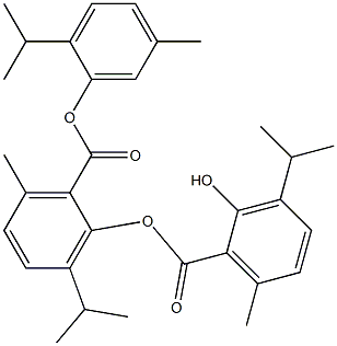 3-Isopropyl-6-methyl-2-(2-hydroxy-3-isopropyl-6-methylbenzoyloxy)benzoic acid (2-isopropyl-5-methylphenyl) ester Structure