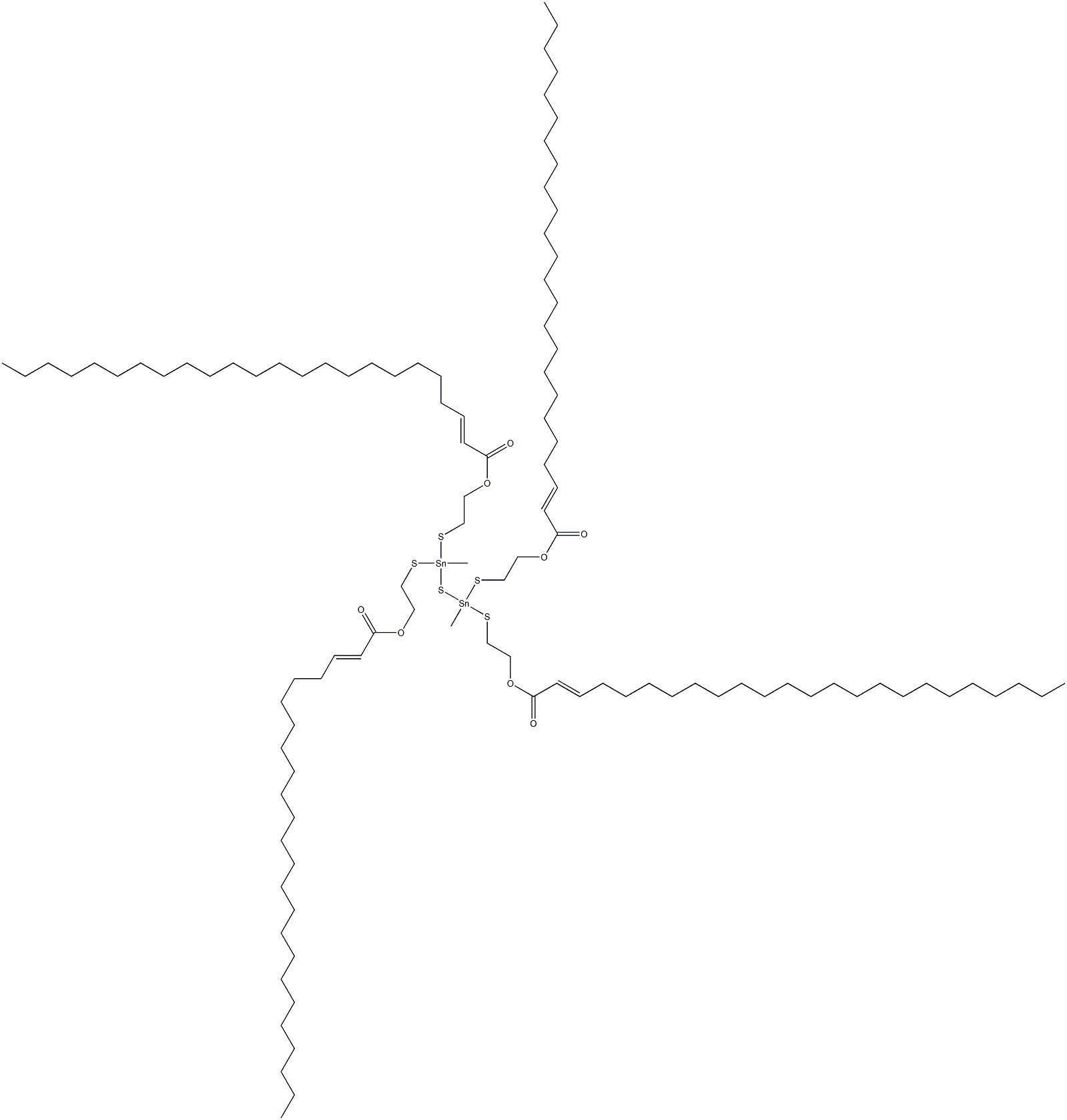 Bis[methylbis[[2-(1-tricosenylcarbonyloxy)ethyl]thio]stannyl] sulfide Structure