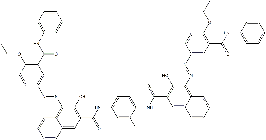 N,N'-(2-Chloro-1,4-phenylene)bis[4-[[4-ethoxy-5-(phenylcarbamoyl)phenyl]azo]-3-hydroxy-2-naphthalenecarboxamide] Structure